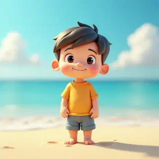 little boy at the beach