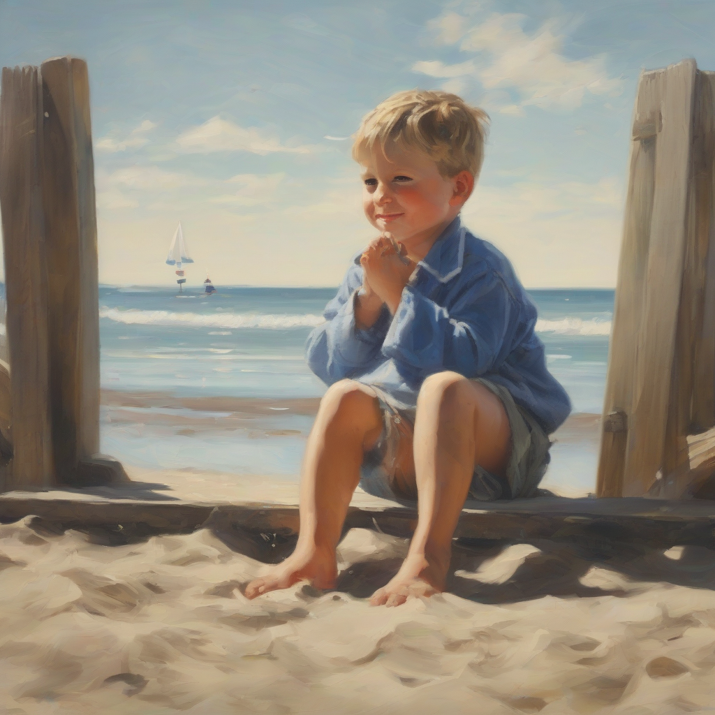 little boy at the beach